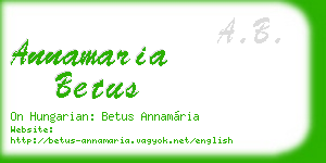 annamaria betus business card